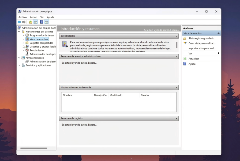 Administración de equipos: varias herramientas en una sola ventana