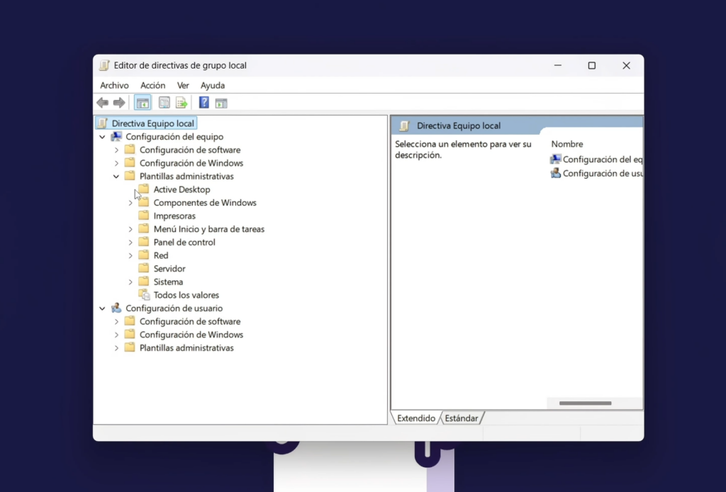 Editor de directivas de grupo: ajustes PRO (Windows Pro)
