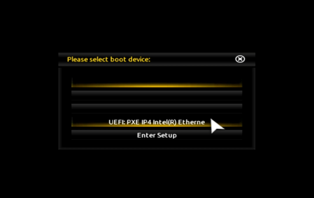 Paso 5: Arrancar la PC cliente desde la red