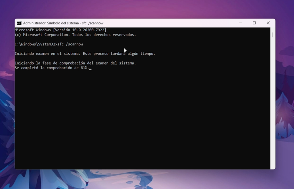 Comando SFC: revisar y reparar archivos del sistema