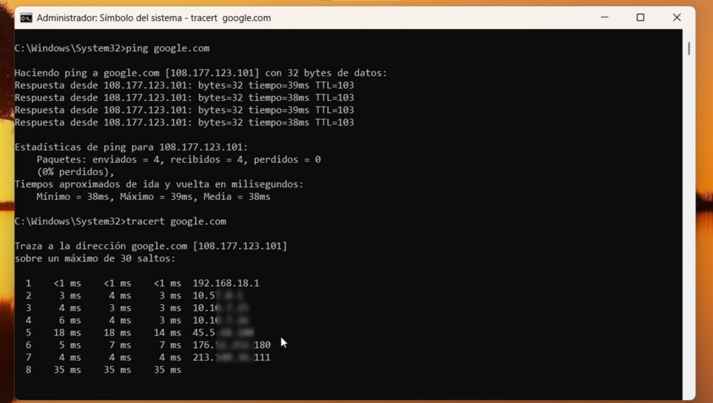 TRACERT: ver por dónde pasa tu conexión