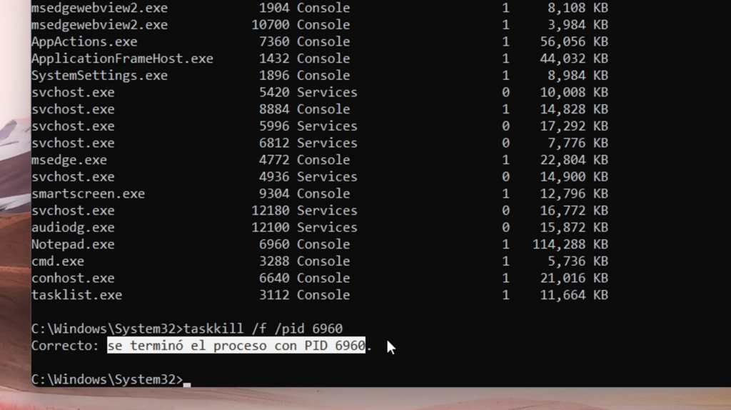 TASKKILL: cerrar procesos desde el símbolo del sistema