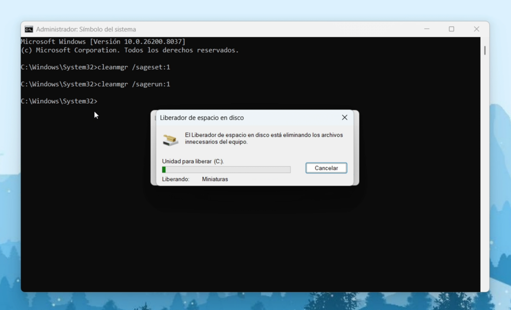 CLEANMGR: automatizar limpiezas del sistema