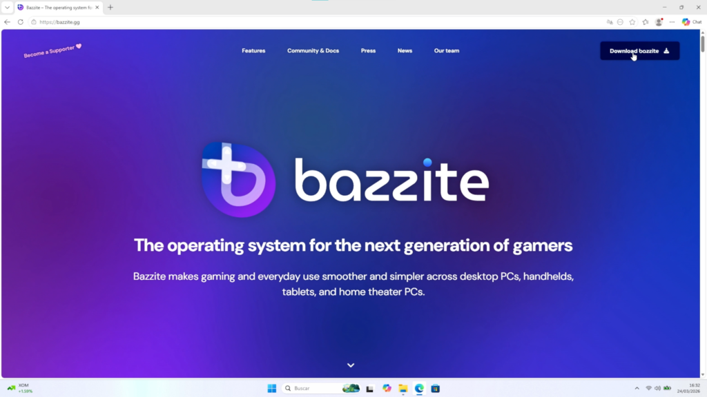 Cómo descargar Bazzite correctamente
