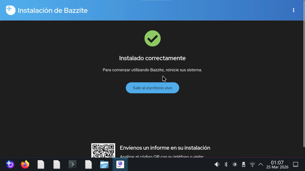 Primer arranque de Bazzite