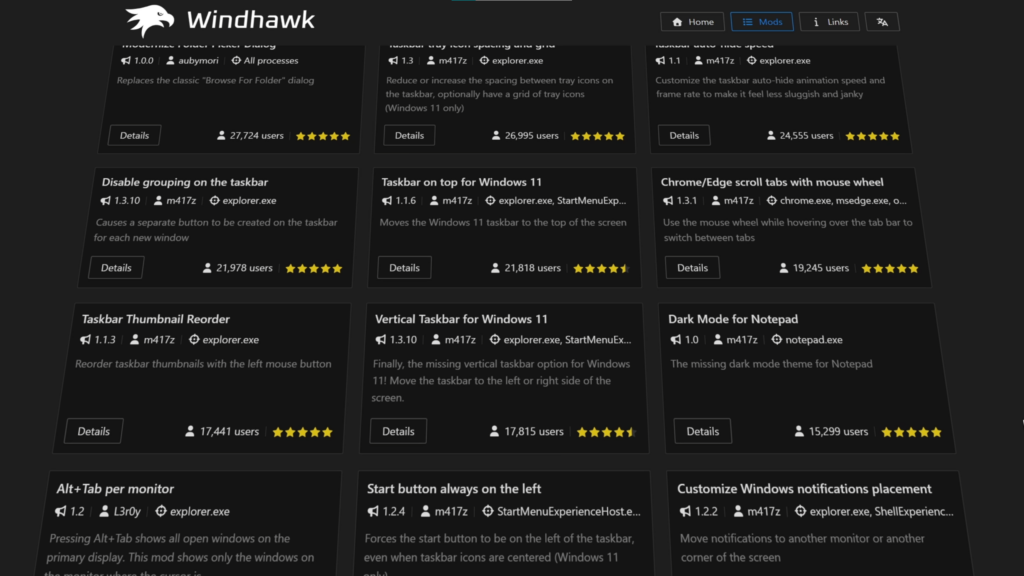 La herramienta que vamos a usar: Windhawk