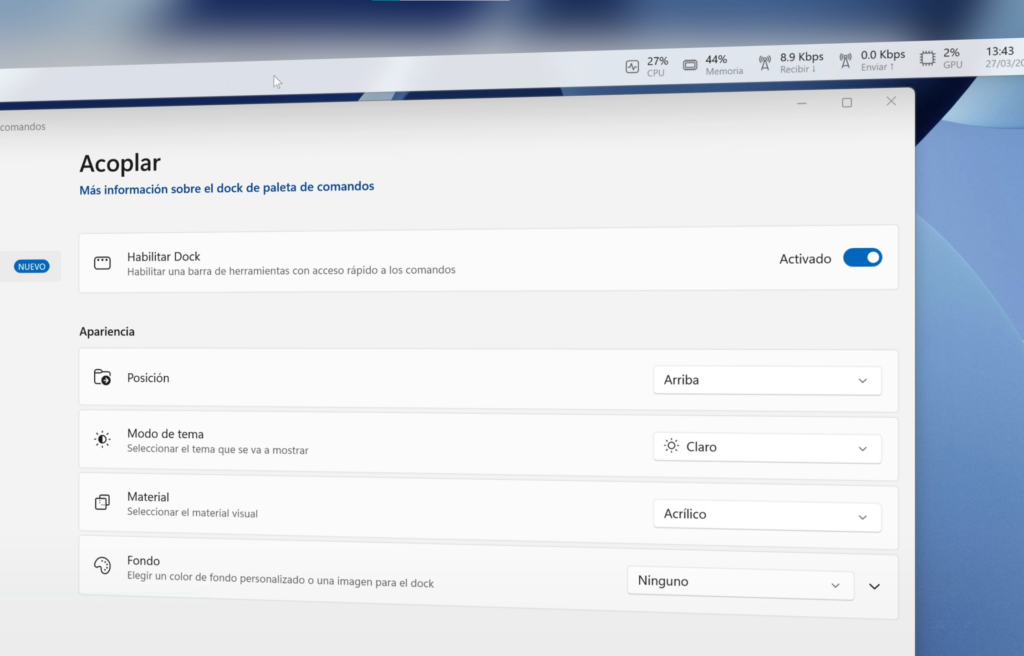Cómo activar el nuevo dock oculto de Windows 11