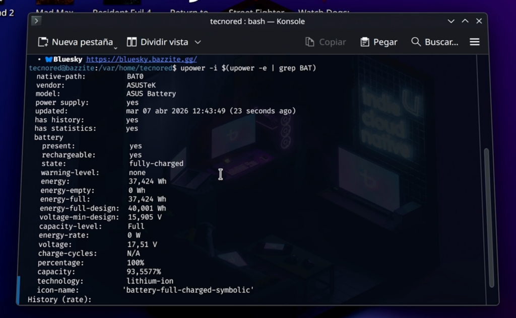 Cómo ver el estado de la batería en Linux