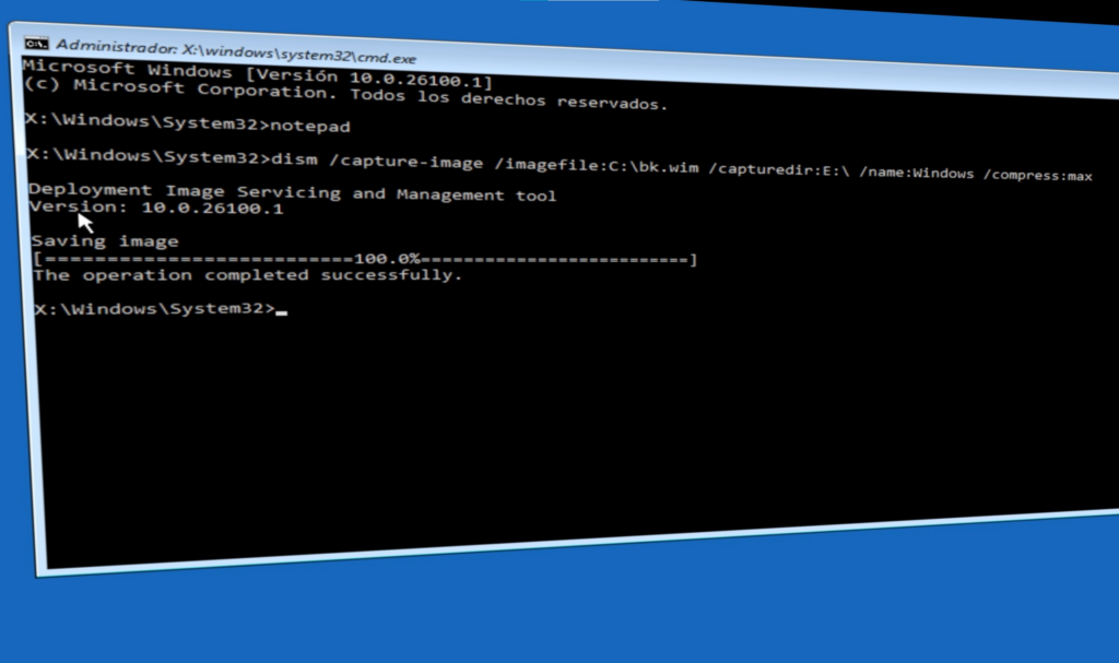 Paso 3: Crear la imagen completa de Windows con DISM
