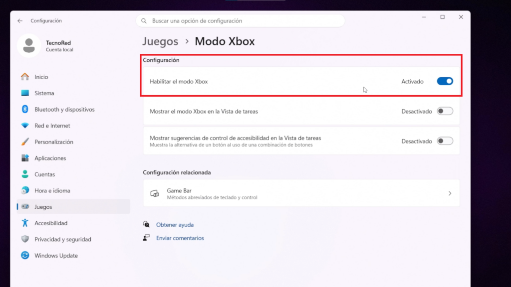 Cómo activar oficialmente el Modo Xbox