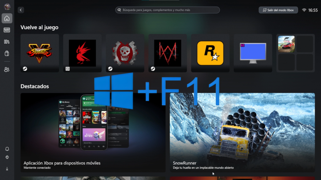Cambiar entre escritorio y Modo Xbox