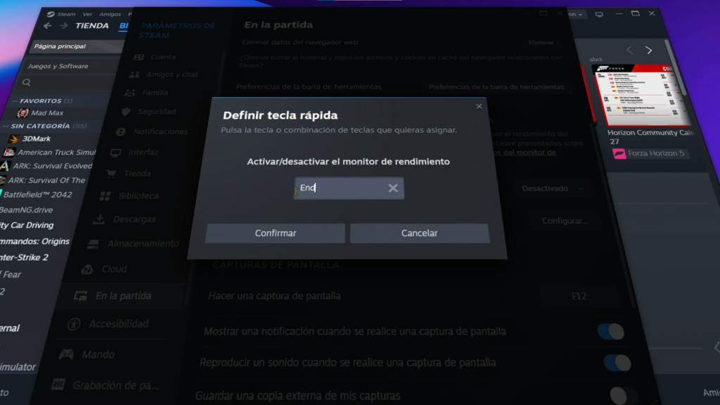 Cómo configurar una tecla rápida para abrir el overlay
