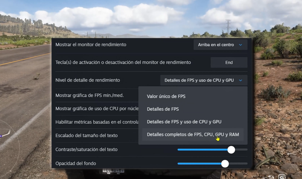 Los distintos niveles de detalle del monitor de Steam