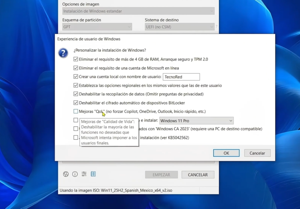 Las mejoras QoL: una instalación de Windows más limpia