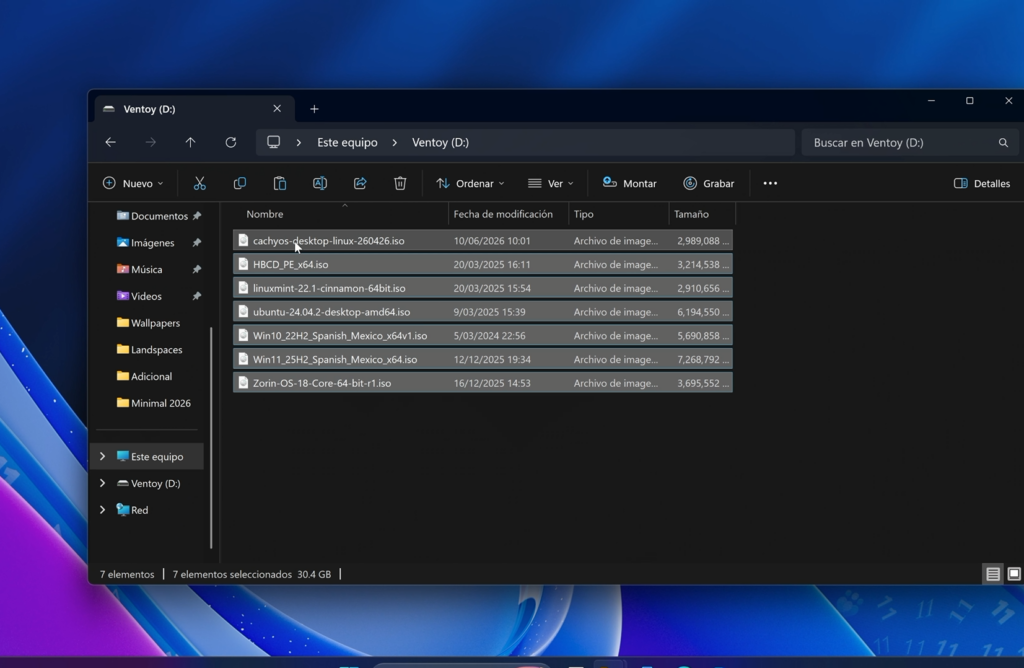 Agregar nuevas ISO es tan simple como copiar archivos
