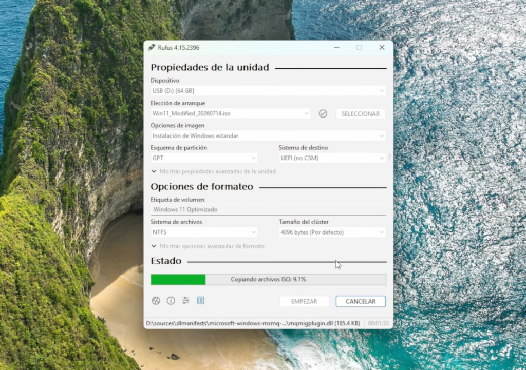Crear un USB booteable con Rufus