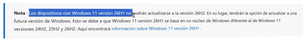 Windows 11 26H1 y Windows 11 26H2 no son lo mismo