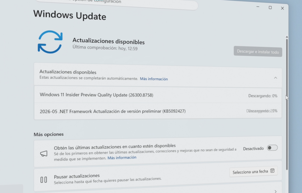 Configuración → Windows Update → Programa Windows Insider