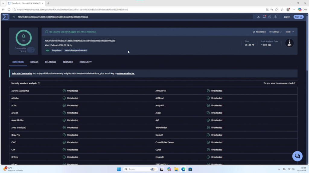 ¿Es seguro utilizar Windows 11 Debloater?
