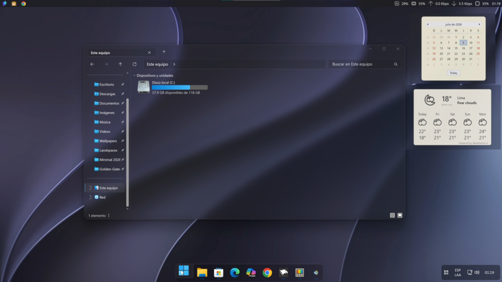 Agrega widgets inspirados en macOS