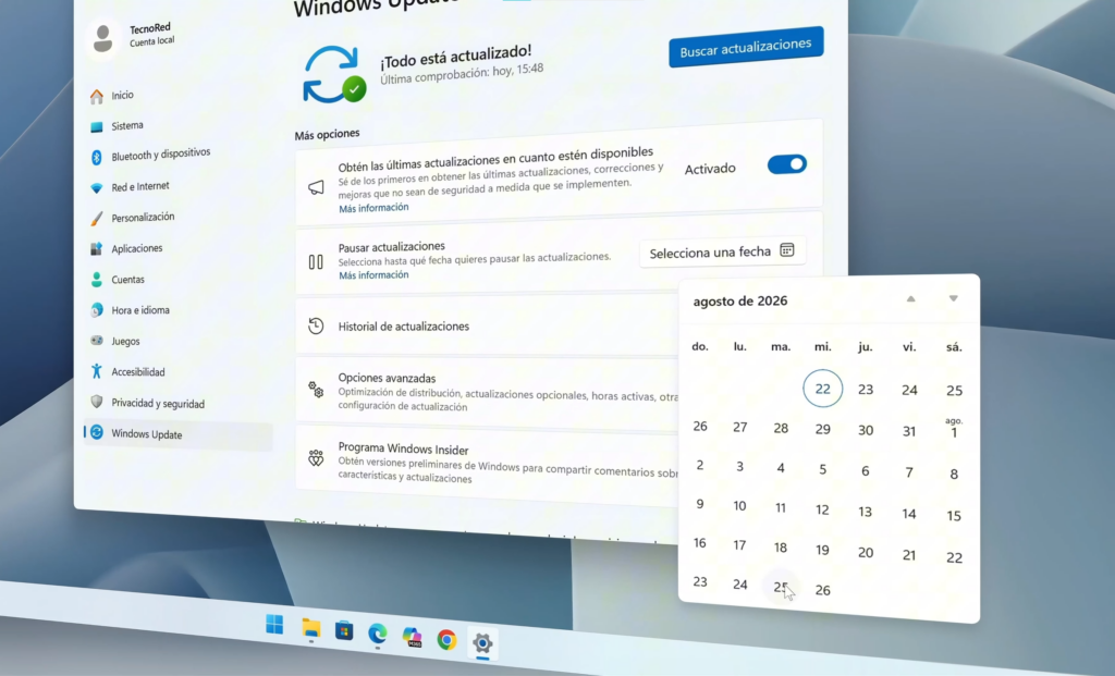 Windows Update ahora ofrece mucho más control al pausar las actualizaciones