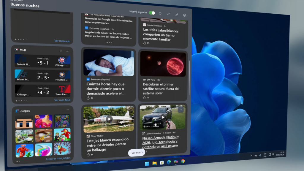 Cambios en el panel de widgets