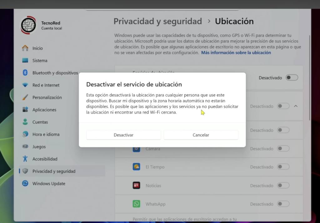 Limita el acceso a tu ubicación