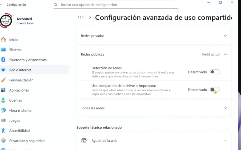 Desactiva la detección de redes cuando no la necesites