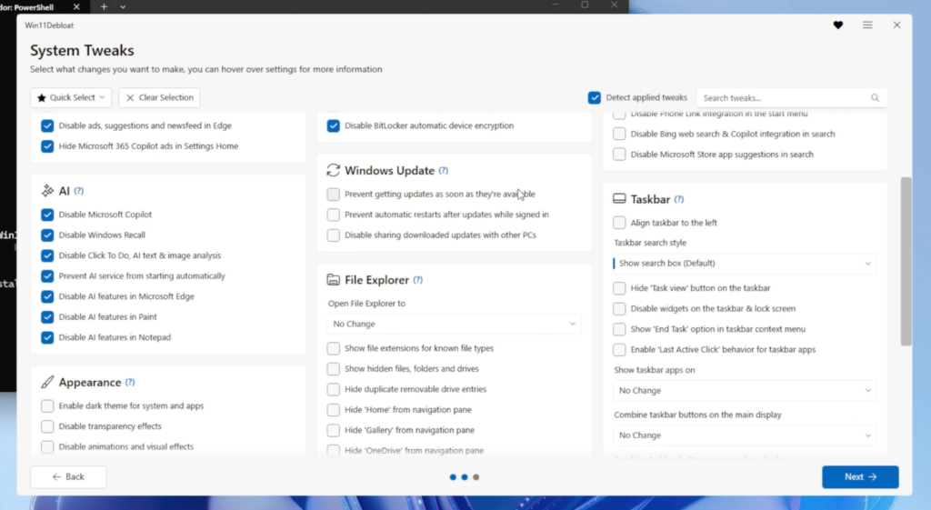 Configura correctamente las opciones de optimización