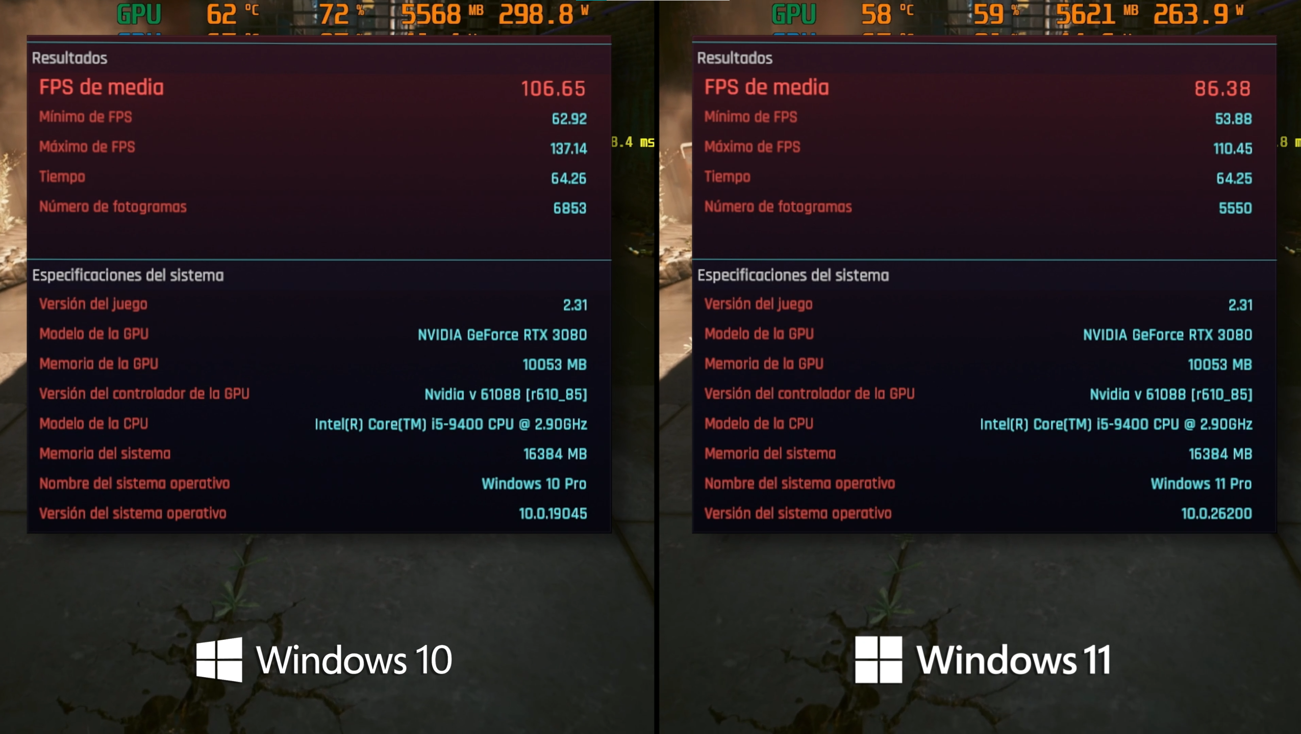 Cyberpunk 2077 windows 10 vs windows 11