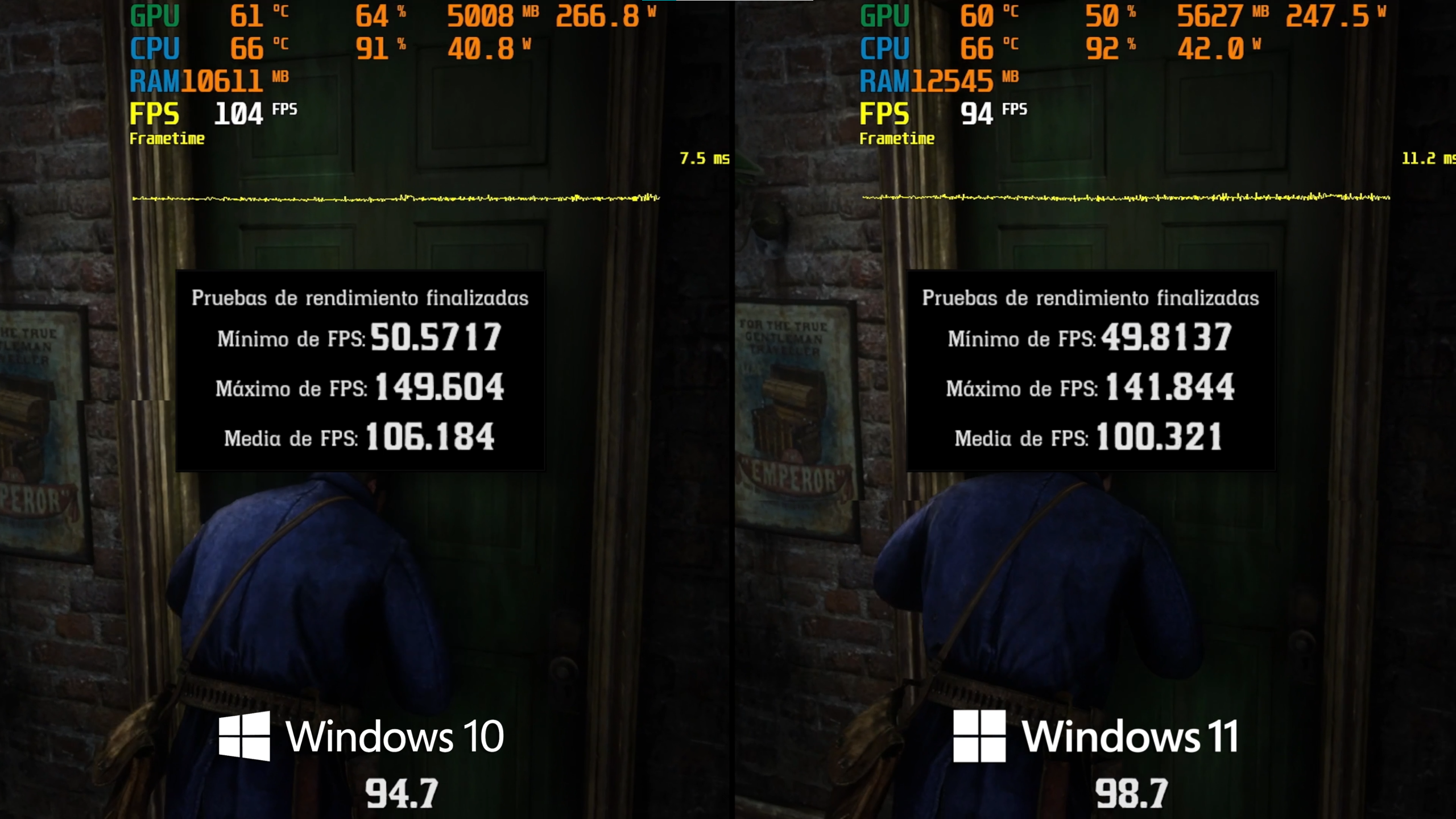 Red Dead Redemption 2 windows 10 vs windows 11