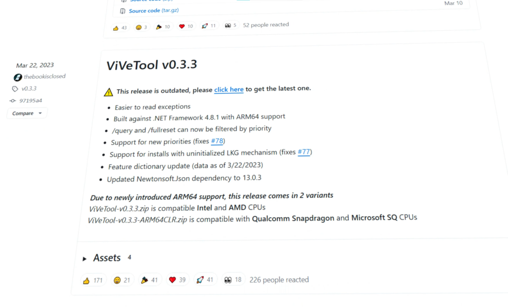 Activar funciones experimentales con ViVeTool