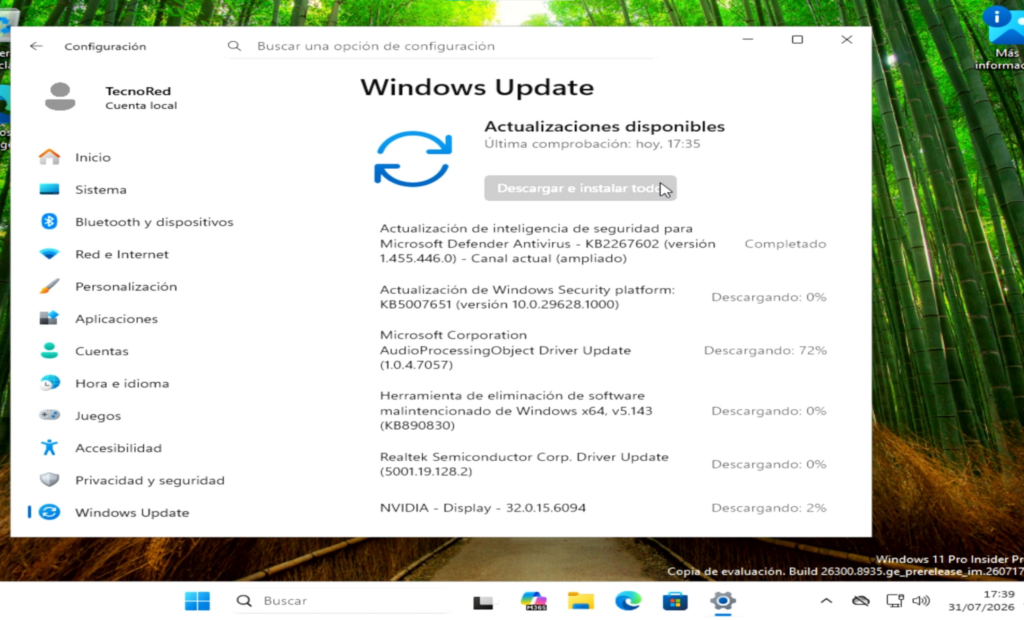 Instalar todas las actualizaciones pendientes