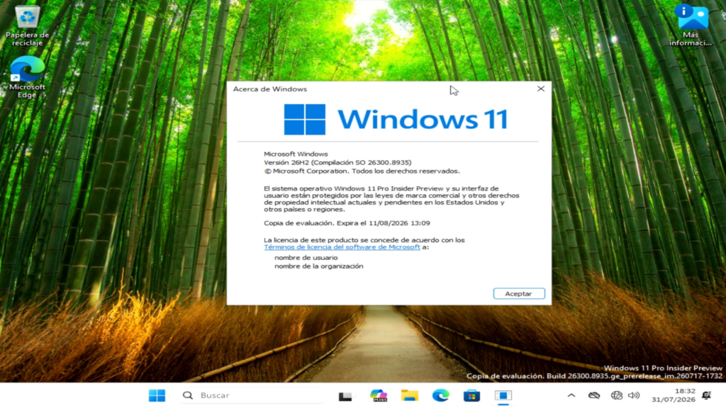 Comprobar que Windows 11 26H2 se instaló correctamente