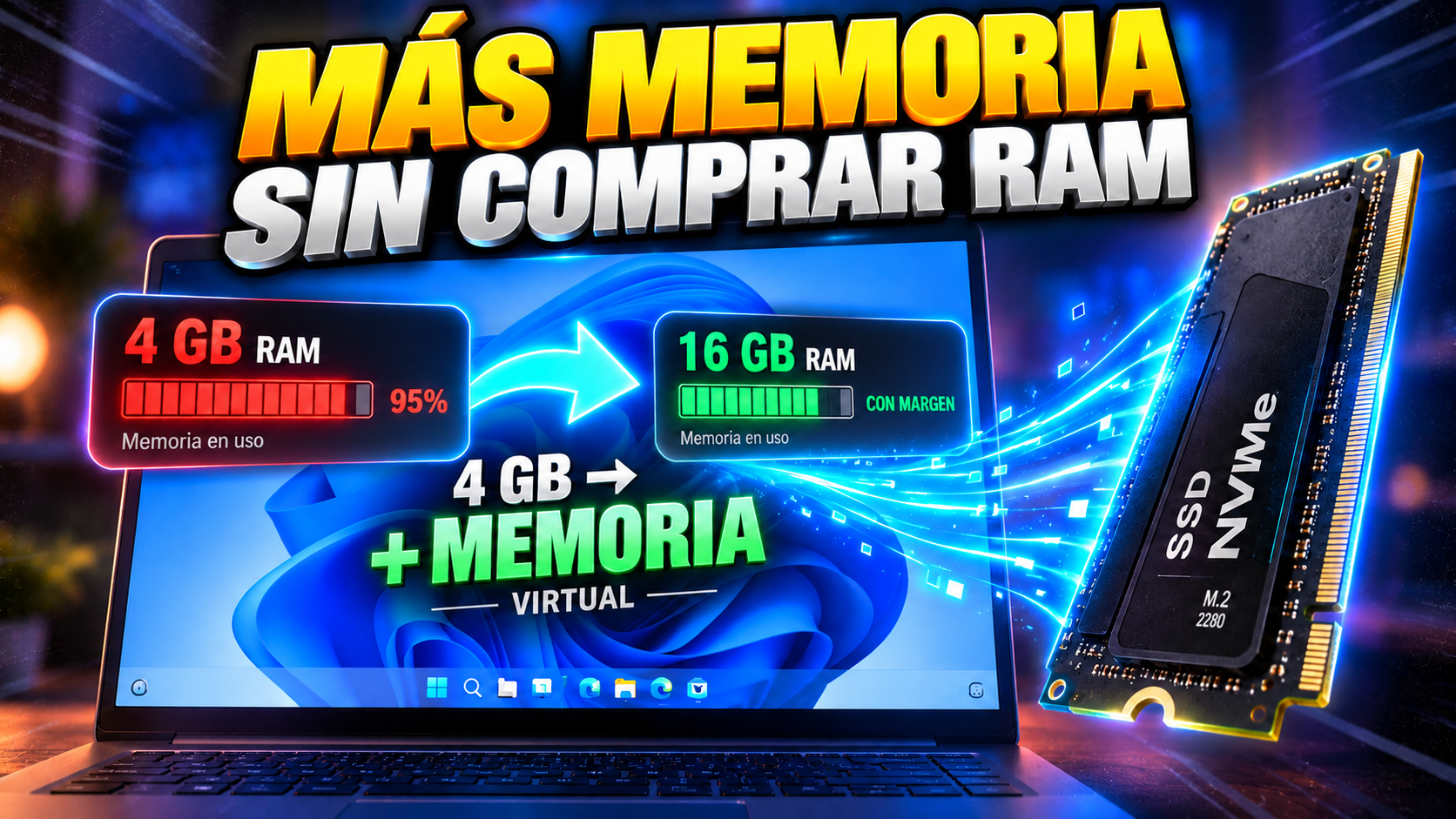 Cómo Tener MÁS Memoria en Windows SIN Comprar RAM 🚀