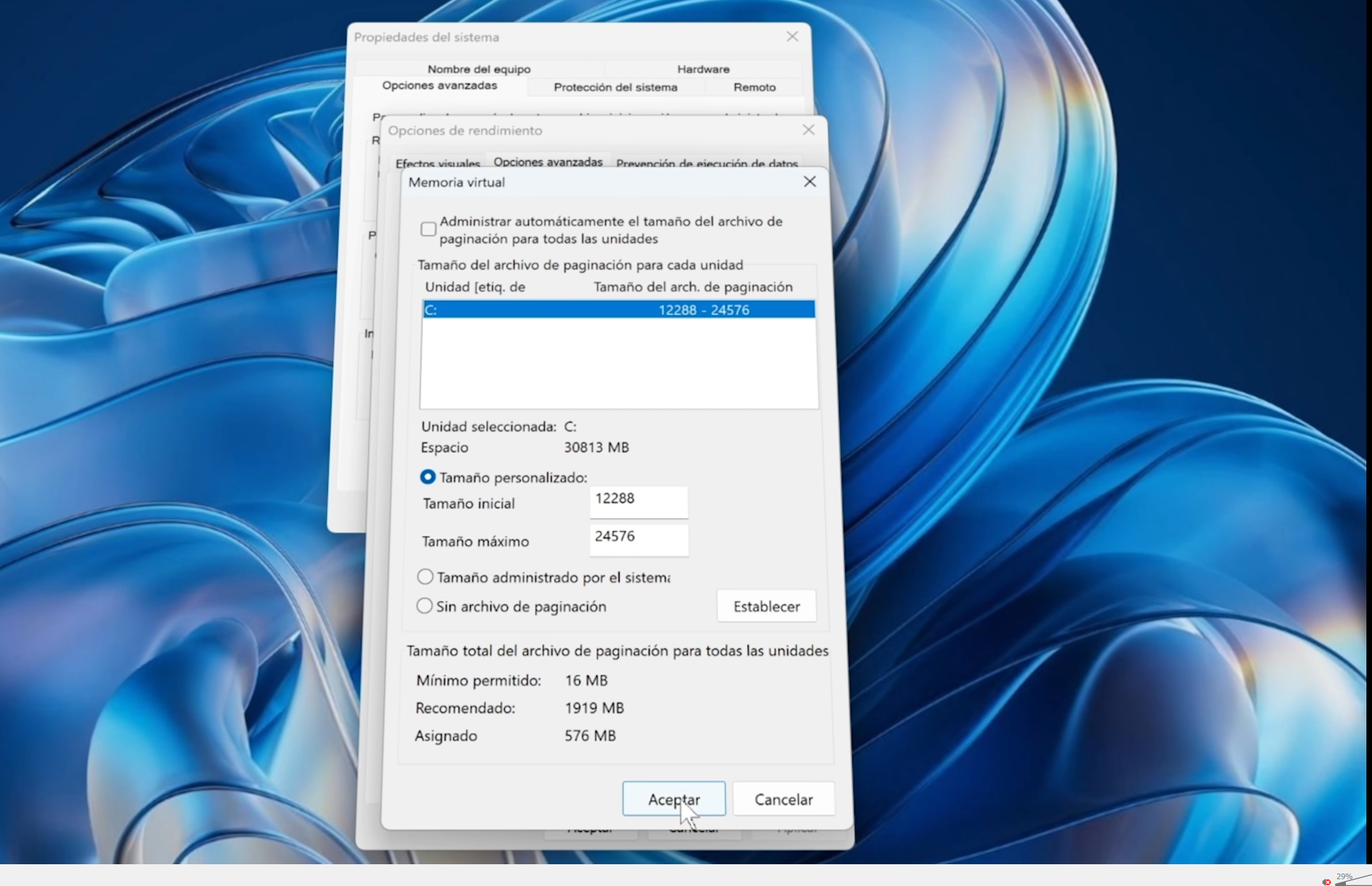 Cómo configurar la memoria virtual en Windows 11
