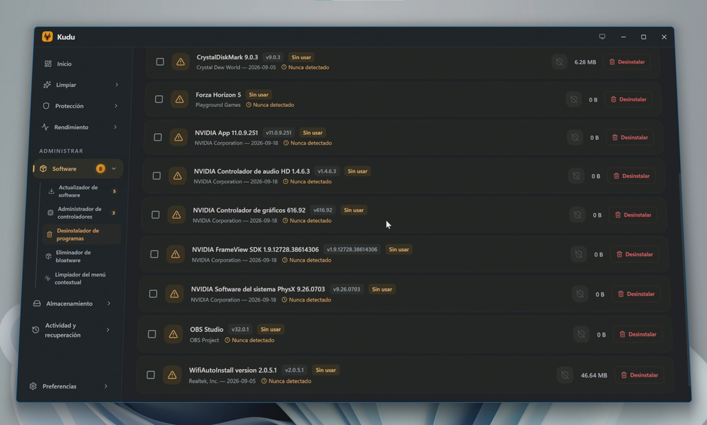 Desinstalar programas que ya no utilizamos