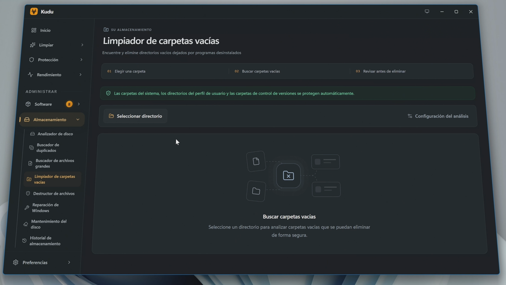 Eliminar carpetas vacías