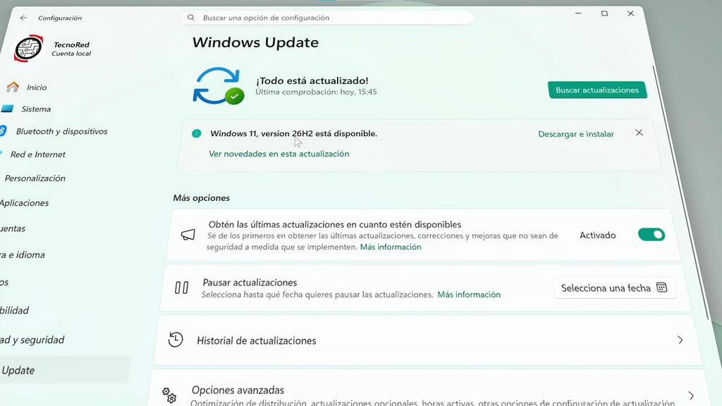 Cómo actualizar a Windows 11 26H2 desde Windows Update