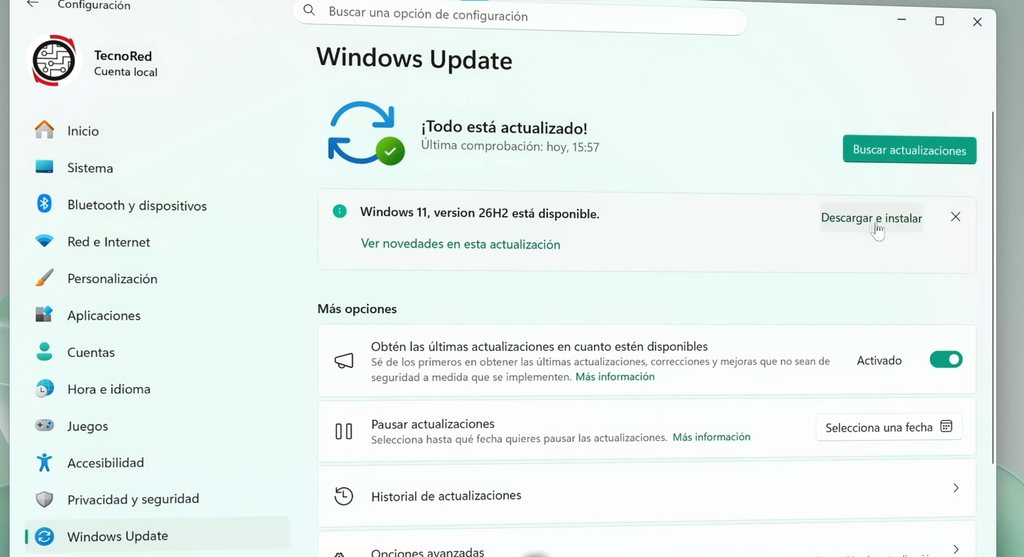 Descargar e instalar Windows 11 26H2
