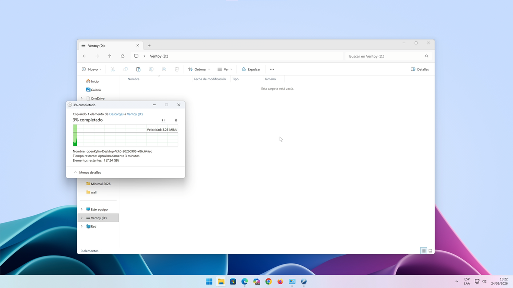 Copiar la ISO de openKylin 3.0 al USB