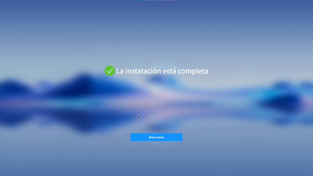 Reiniciar y completar la configuración inicial
